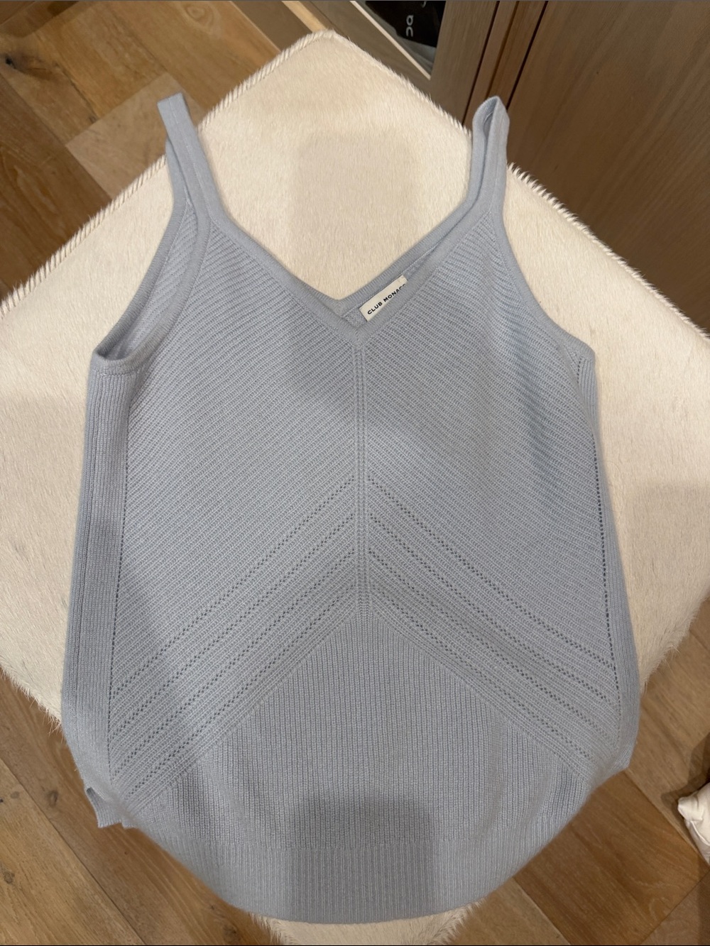 Club Monaco Pale Blue Cashmere V-Neck Tank